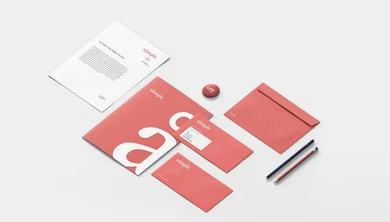 红色办公样机图片