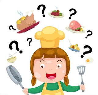 卡通做饭女孩图片