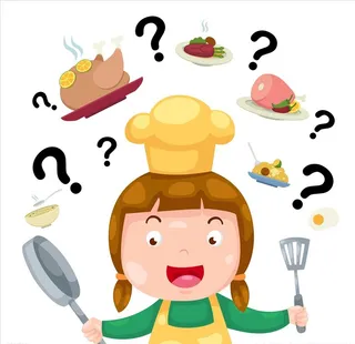 卡通做饭女孩图片