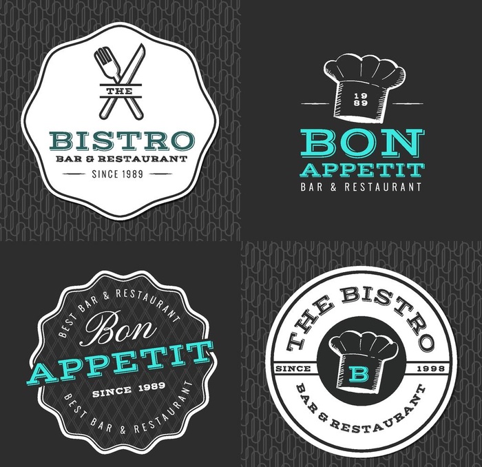 面包餐厨食物标签标贴矢量素材图片