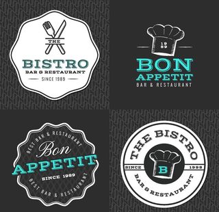 面包餐厨食物标签标贴矢量素材图片