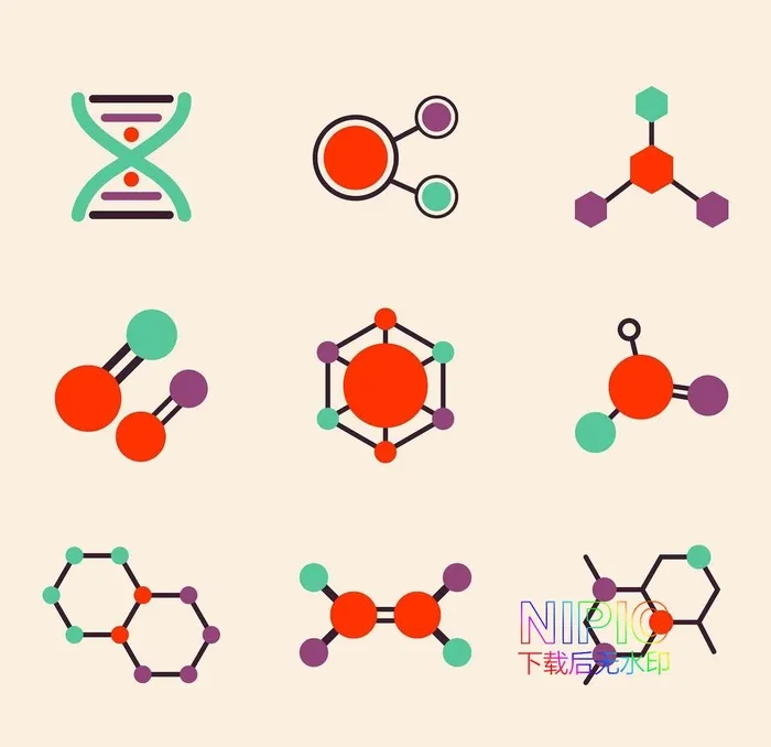 医学分子结构高分子生物学ai图片ai矢量模版下载