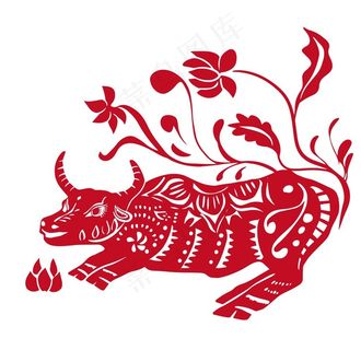 牛 剪纸图片