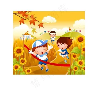 卡通儿童跑步图片