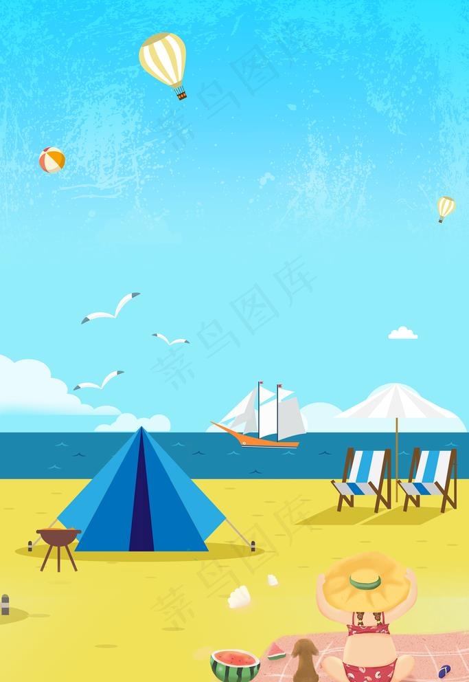 海边沙滩春季风景图片