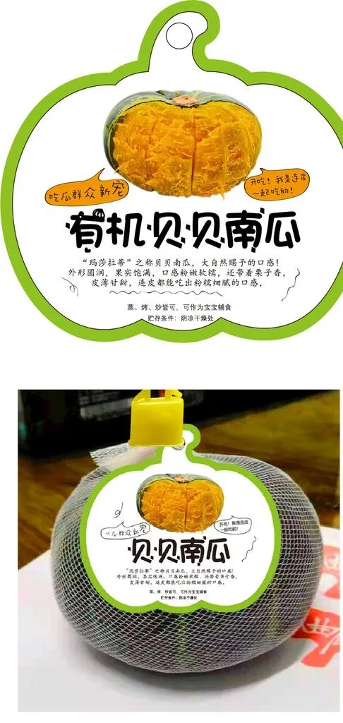 超市贝贝南瓜标签设计图片ai矢量模版下载