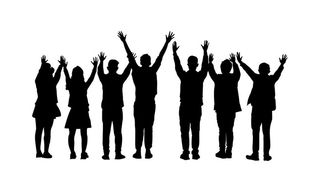 一群人剪影图片