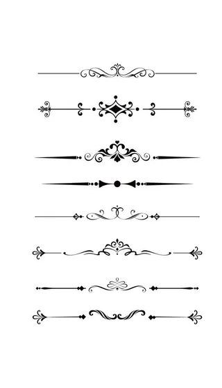 简约欧式花纹分割线图腾浪漫花边图片