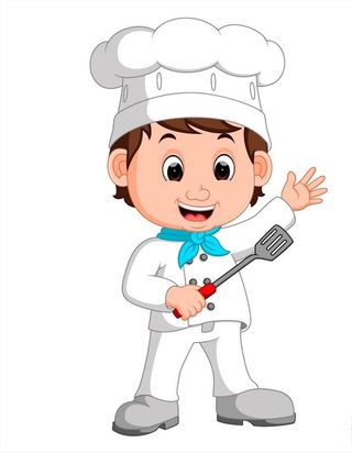 你这锅铲的卡通厨师矢量素材图片