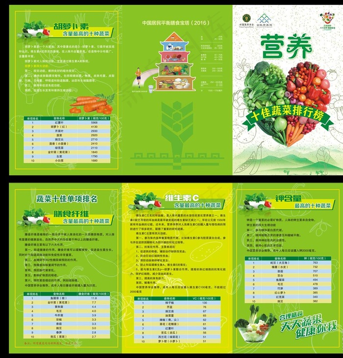 全民营养周营养蔬菜十大排三折页图片(0*0像素())cdr矢量模版下载