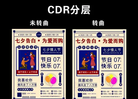 七夕情人节复古海报图片