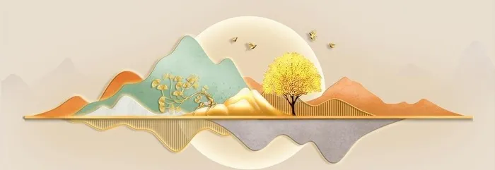 简约麋鹿玄关装饰画图片(9331x3498)psd模版下载