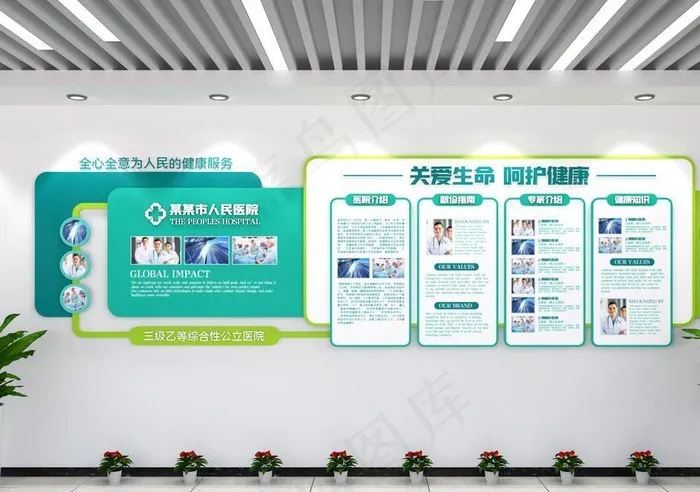 医院文化墙 卫生室文化墙图片cdr矢量模版下载