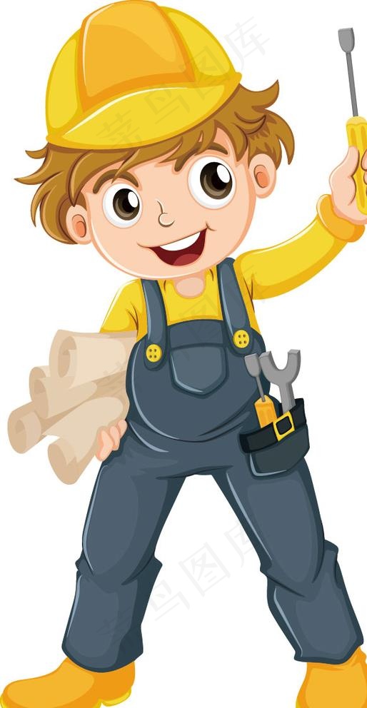卡通工程工人图片