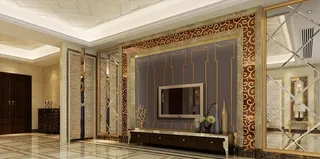 镶嵌硬包电视背景图片