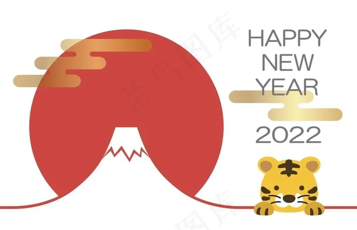 2022新年素材 十二生肖 虎图片eps,ai矢量模版下载
