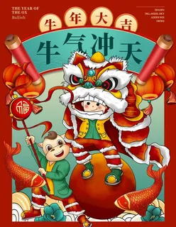 牛气冲天图片 牛气冲天图片