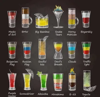 创意水彩鸡尾酒手绘插画图片