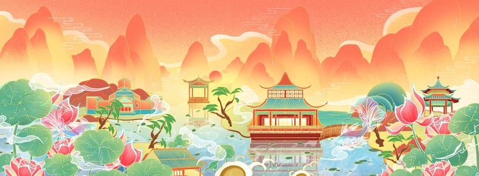 国潮插画图片(3000x1200)psd模版下载