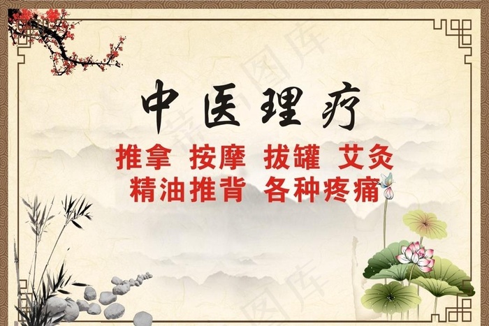 中医理疗展板背景图片cdr矢量模版下载