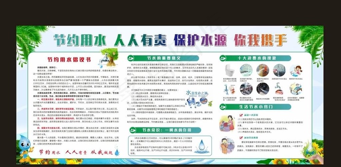 节约用水 人人有责图片cdr矢量模版下载