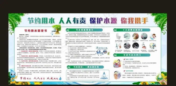 节约用水 人人有责图片cdr矢量模版下载