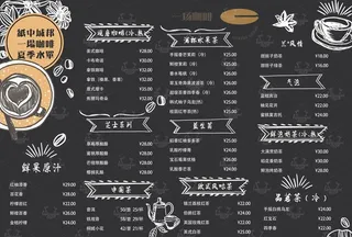 手绘咖啡厅菜单图片