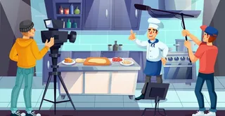 直播自媒体插画图片