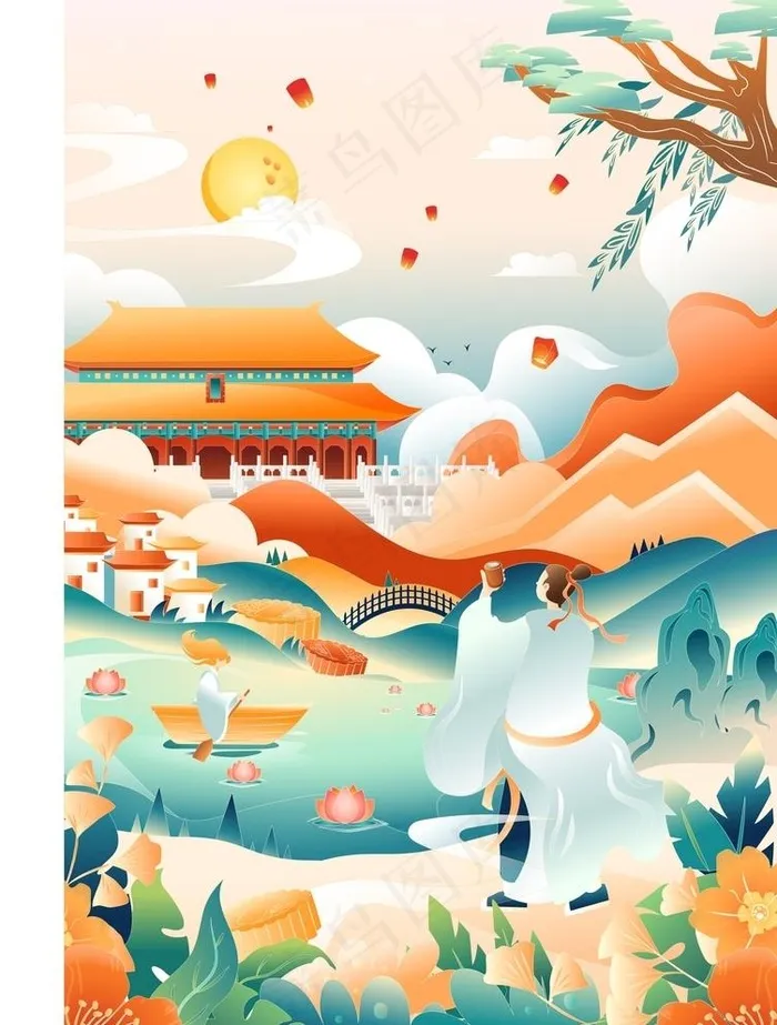 国潮插画图片ai矢量模版下载