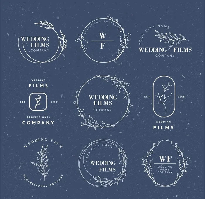 线条花边框婚礼主题框图片(2000x2000)psd模版下载