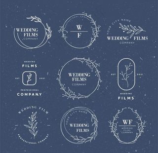 线条花边框婚礼主题框图片