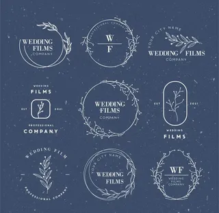 线条花边框婚礼主题框图片