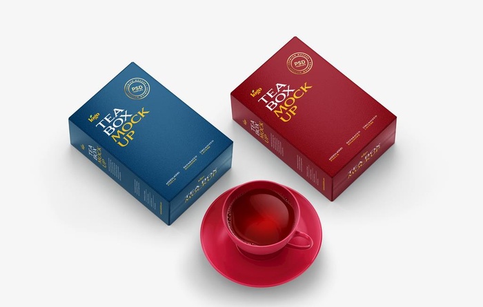 咖啡奶茶外包装纸盒子样机图片(6000x4000)psd模版下载