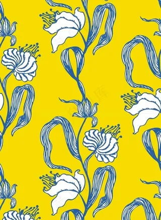 抽象花卉满身印花底纹素材图片