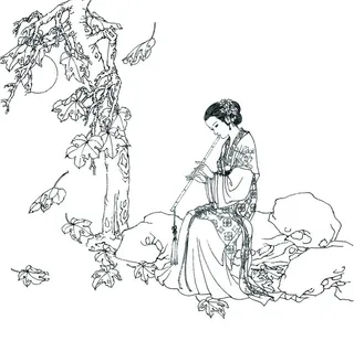 吹箫图图片