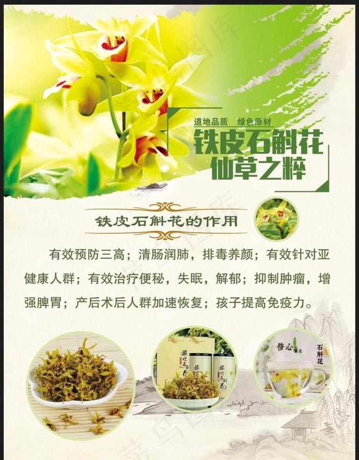 石斛花图片psd模版下载