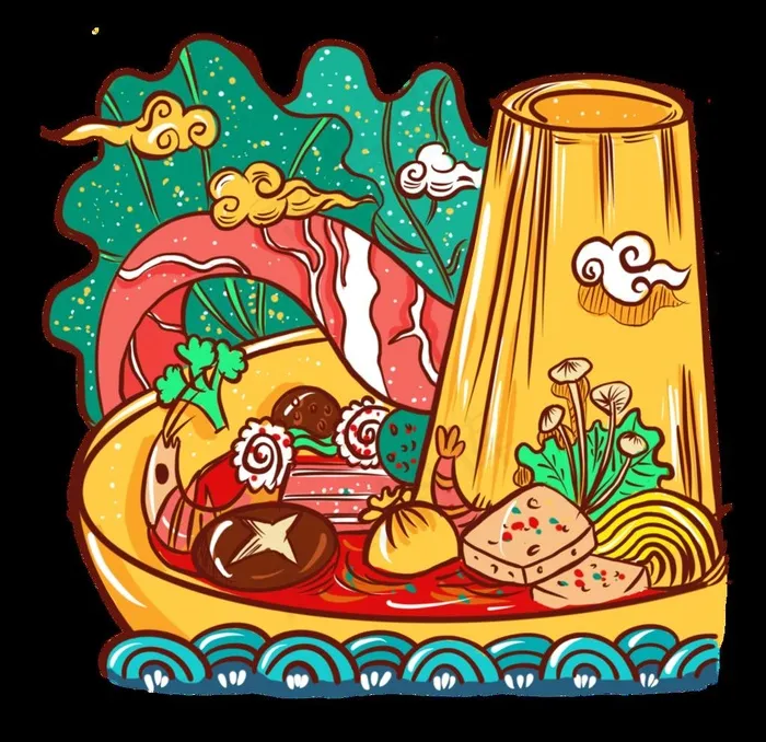 美食插画图片psd模版下载