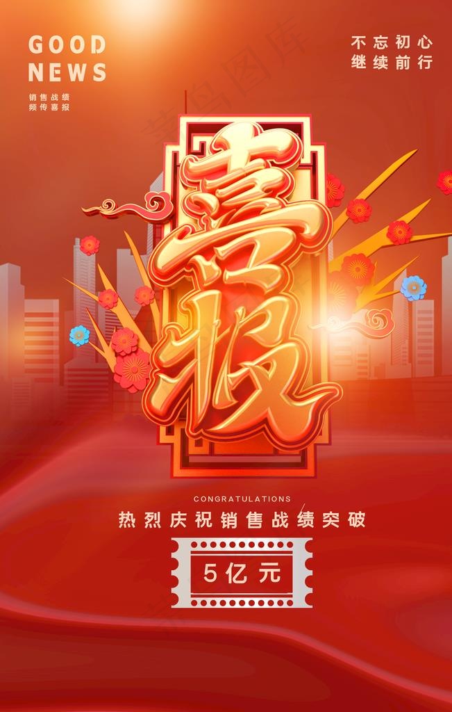 喜报图片psd模版下载