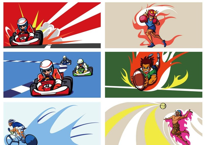 儿童画 卡通画 运动系列图片