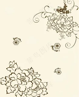 牡丹花花纹背景图片 牡丹花花纹背景图片