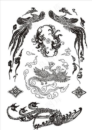各种凤凰云纹图片