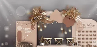 香槟色秋色婚礼签到区效果图图片