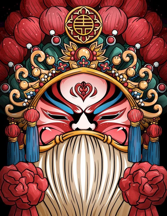 国潮风脸谱招牌图片(3543x4724)psd模版下载