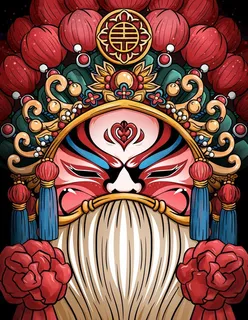 国潮风脸谱招牌图片