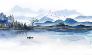 山水画 中式背景墙 装饰画 新图片