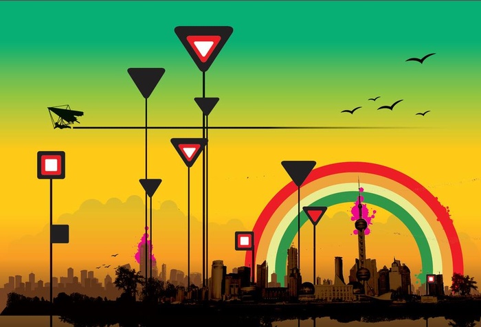 傍晚的艺术海报图片