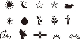 树叶 月亮 五角星图片