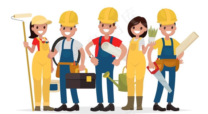 卡通建筑工人图片