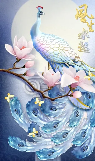 孔雀装饰画图片