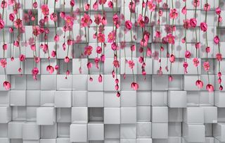 3D立体花朵花藤背景墙图片